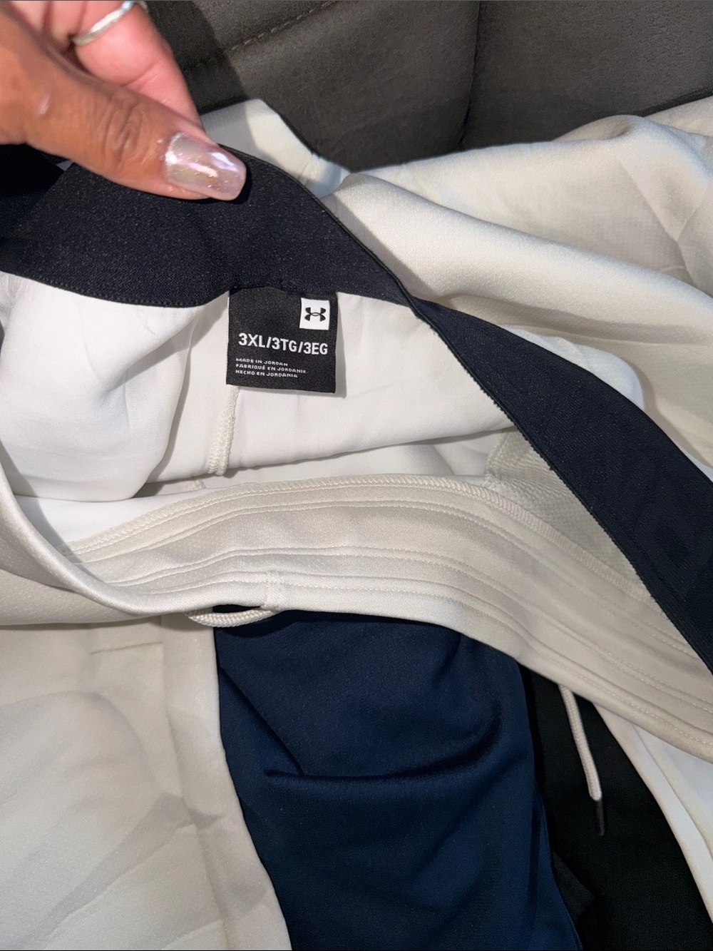 Under Armour White & Navy Performance sweats